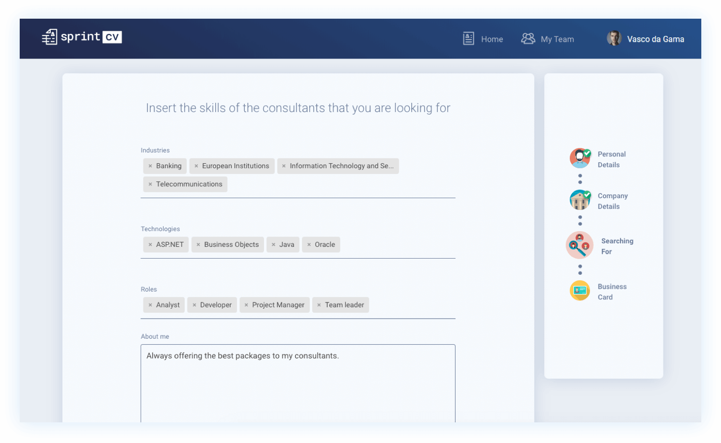 Sprintcv IT Recruiter Wizard
